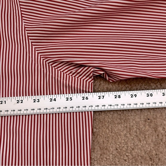 Ralph Lauren Classic Fit Red and White Striped Long Sleeve Button Down Shirt - Picture 8 of 10